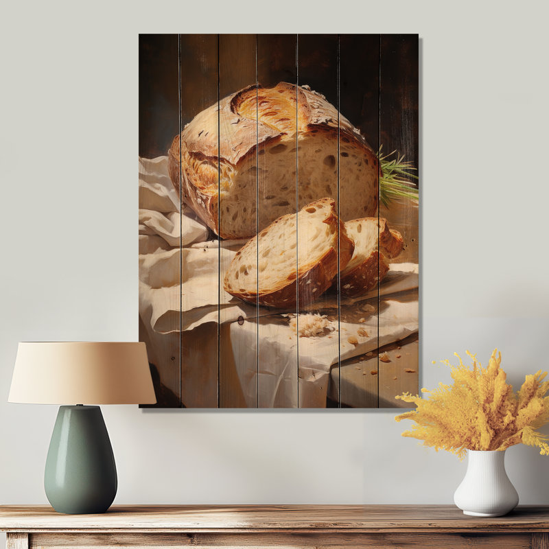 «Food Artisan Bread II» sur bois, H 40 po x l 30 po x P 0,78 po