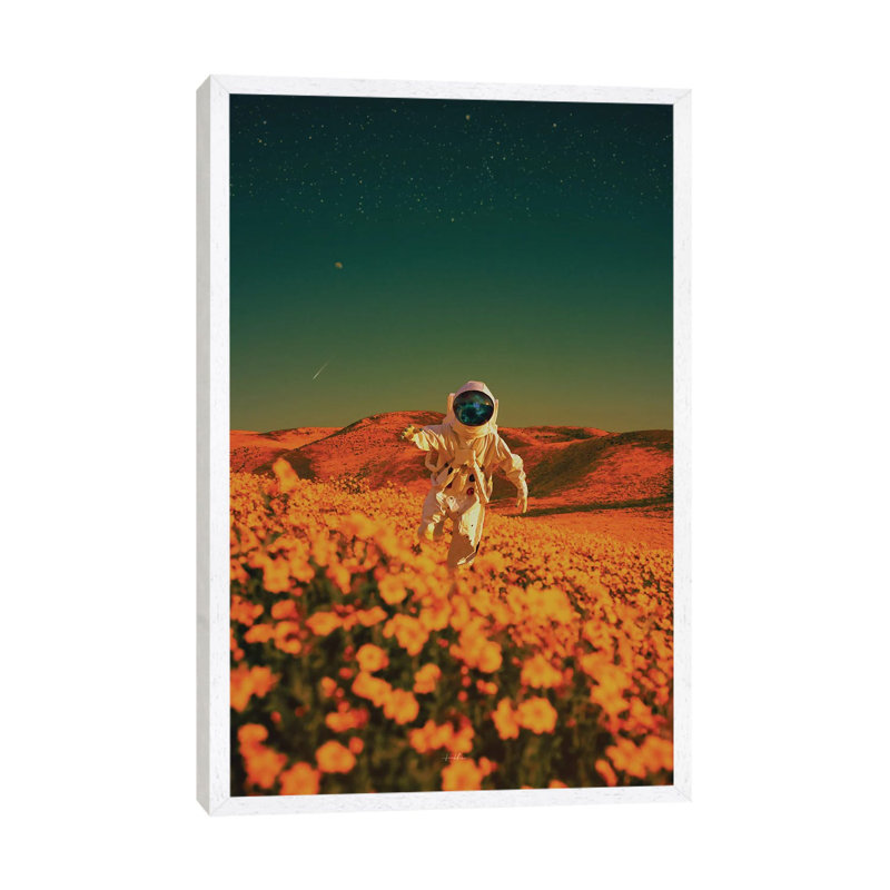 We Travel, Some Of Us Forever, To Seek Other Places, Other Lives, Other Souls. 1 Piece Wall Art on Canvas, White Framed