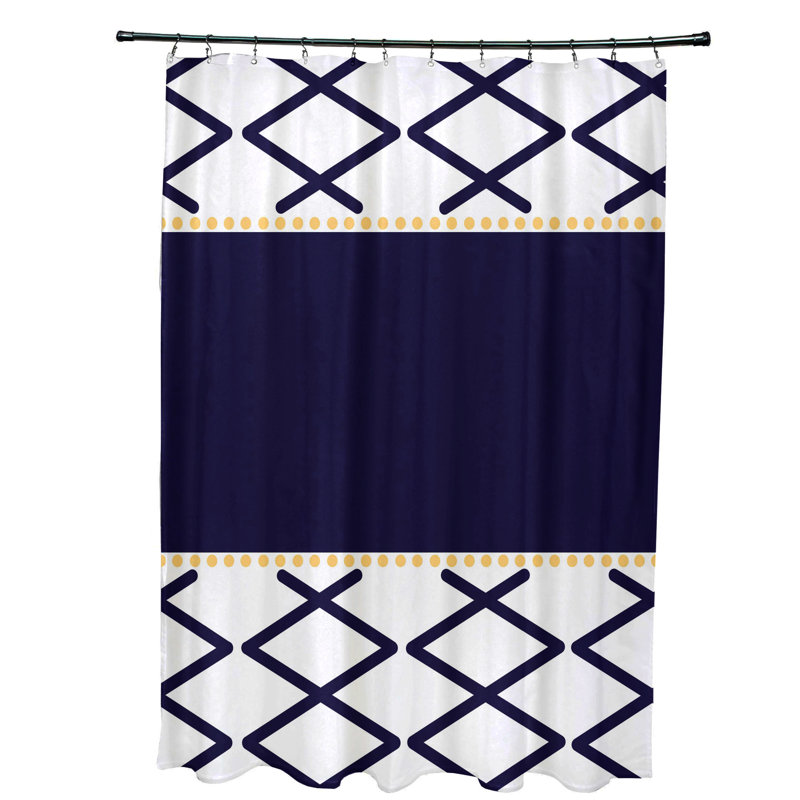 Rideau de douche simple nœud Fancy, Bleu marine