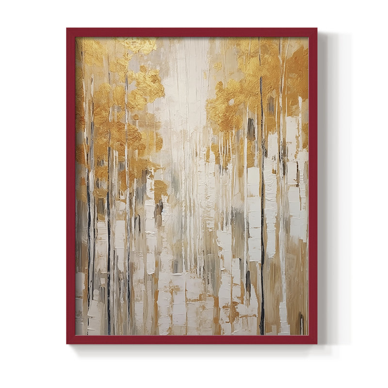 ABSTRACT Series CMLX Framed Print - Solid Wood, Red, 15" H x 12" W
