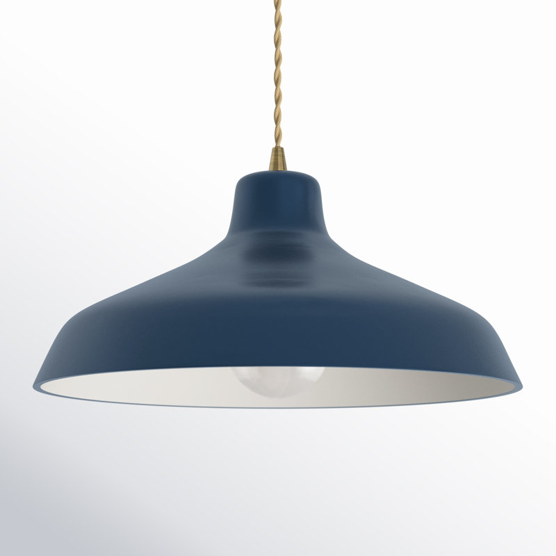 Luminaire suspendu en forme de dôme à 1 lumière Fallon, Ciel à minuit, H 6,25 po x l 13,5 po x P 13,5 po, Laiton antique