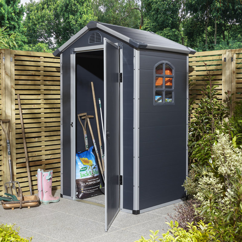 Rowlinson Airevale Plastic Apex Shed 4x3, Dark Grey