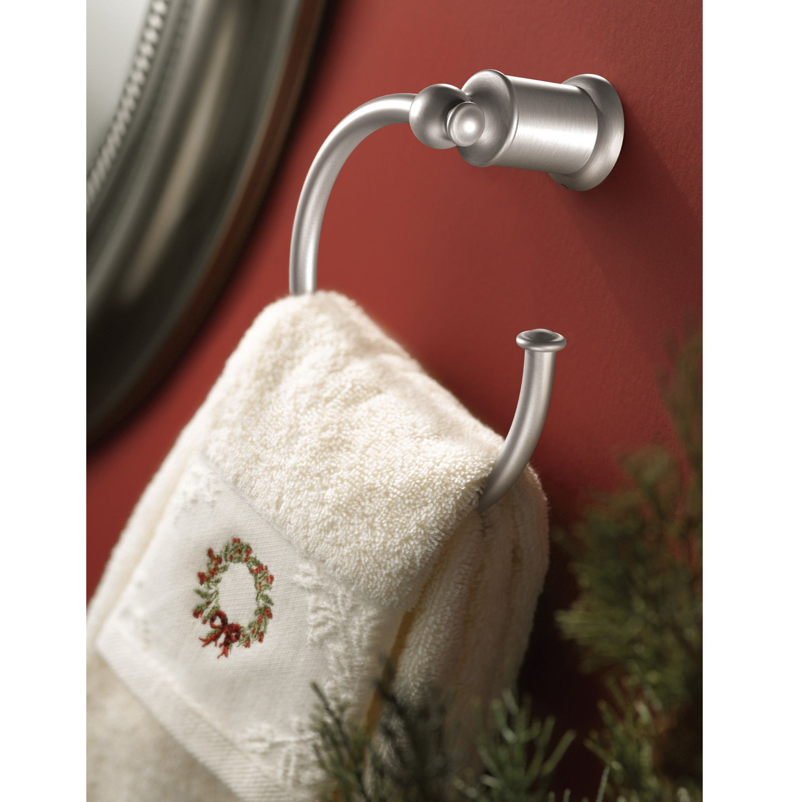 Wynford Wall-Mounted Towel Ring, Brushed Nickel