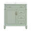 Armoire de meuble-lavabo autoportante de 30 pouces avec tiroir escamotable, 3 tiroirs et armoire de rangement, bois massif et panneau de fibres à densité moyenne, comptoir en céramique-133409467