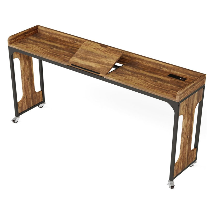 Height-adjustable Wheeled Bedside Table