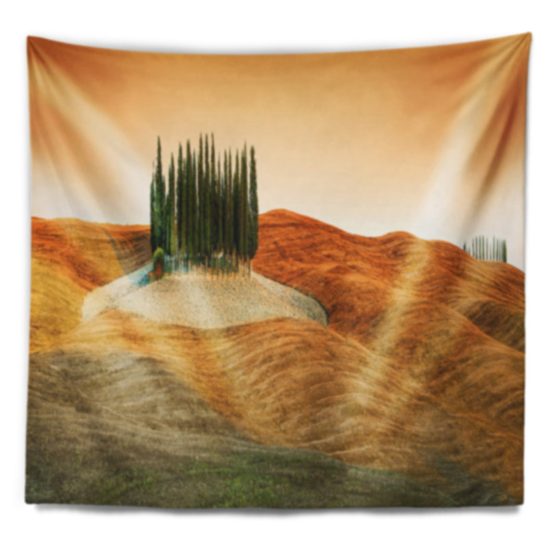 Tapisserie panorama cypress en polyester avec accessoires suspendus inclus, H 32 po x l 39 po