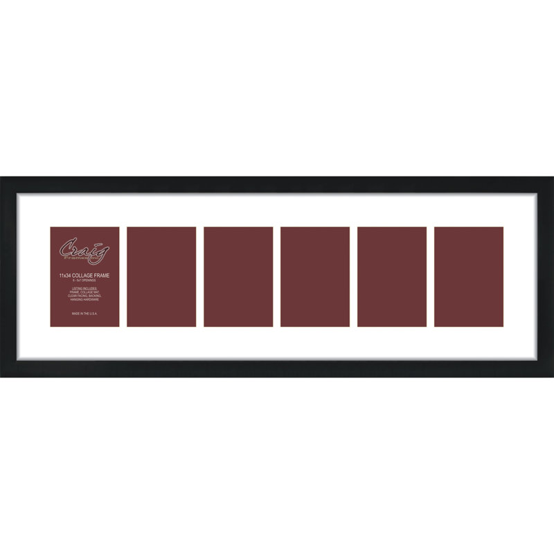 Cadre photo mat noir, 11 po x 34 po, 5 po x 7 po