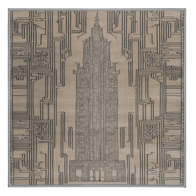Machine Washable Art Deco Grey Area Rug
