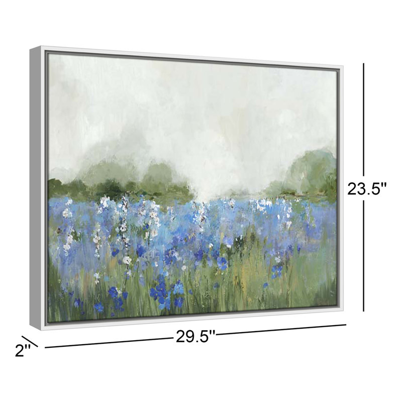 Meadows Bluebels Field "Meadows Bluebells Field" Print, 41.5" H x 61.5" W x 2" D, Silver Framed