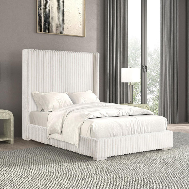 Lit contemporain 1pc, Double, Blanc
