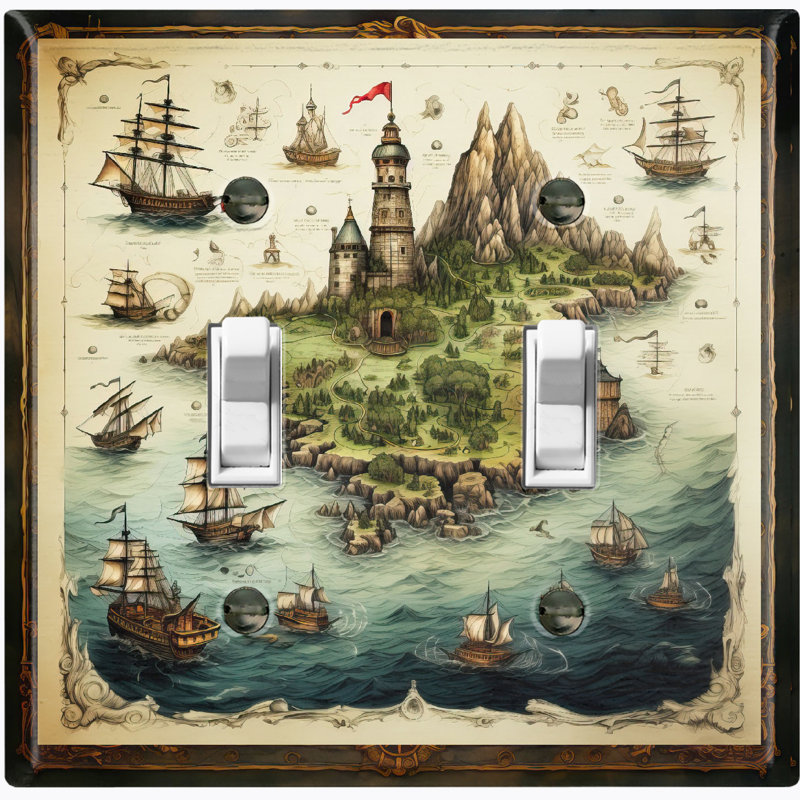 Plaque murale à 2 bandes sur le thème du bateau