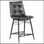 Ensemble de 2 tabourets gris capitonnés à hauteur de comptoir avec sièges rembourrés et structure durable pour une salle à manger confortable et des espaces de cuisine modernes-375306438