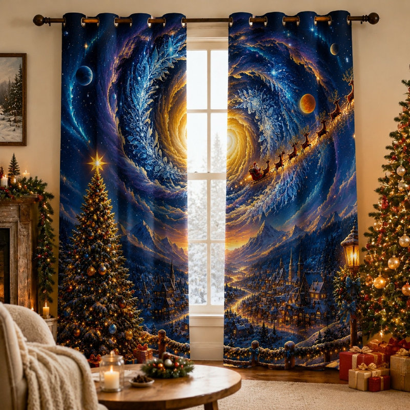 2Pcs Magical Christmas Village Scene, 39 x 63 pouces * 2 pièces