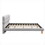 Structure de lit plateforme tapissier avec tête de lit en forme de biscuit-671827510