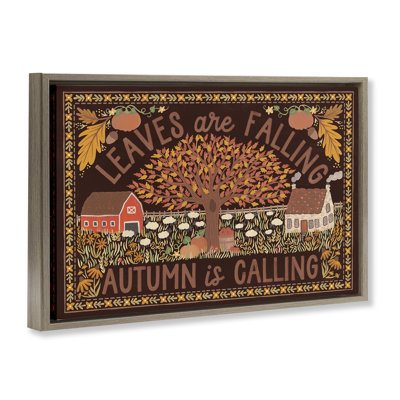 Feuilles tombant sur une toile brune par Laura Marshall