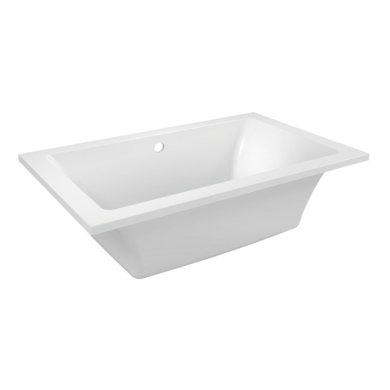 Baignoire encastrée rectangulaire en acrylique avec drain réversible 59 po Kingston Eden