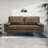 Matheny 70' Mid-Century Modern Faux Leather Sofa Loveseat with Solid Wood Frame, Two Pillows-1541138098
