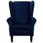 Navy Velvet High Back Armchair