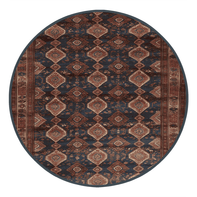 Tapis brun lavable à la machine, Rond 5 pi