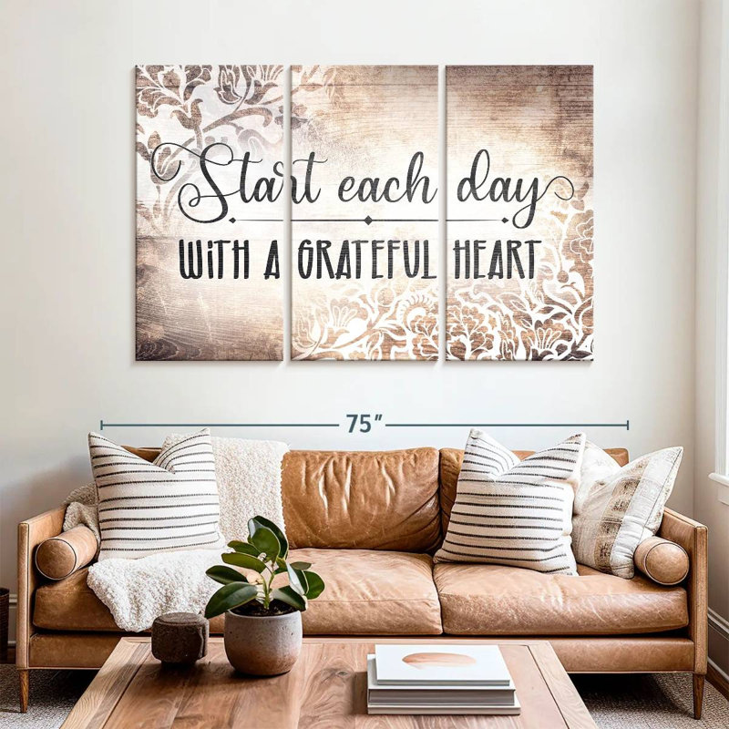 Tergel Grateful Quote, 42" H x 65" W