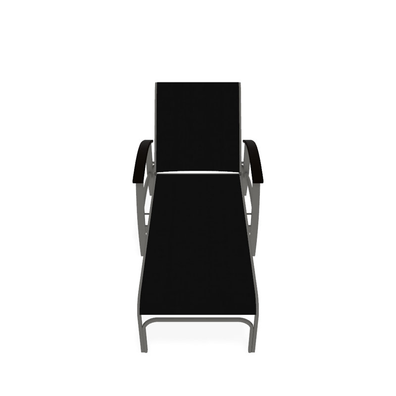 Belle Isle Outdoor Chaise Lounge, Black 5D Sunbrella®, Kona P10, Textured Snow