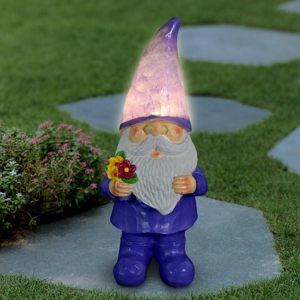 August Grove® Coles Weather Resistant Gnome Fairy Garden - Solar ...