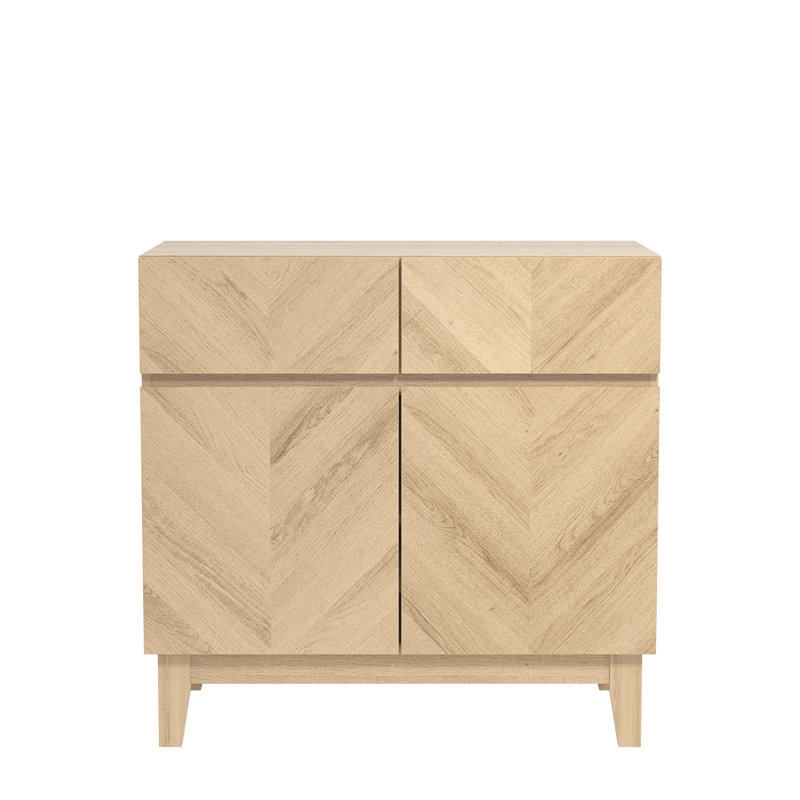 Milan 78.8 Cm Wide 2 Drawer Sideboard, Oslo Oak