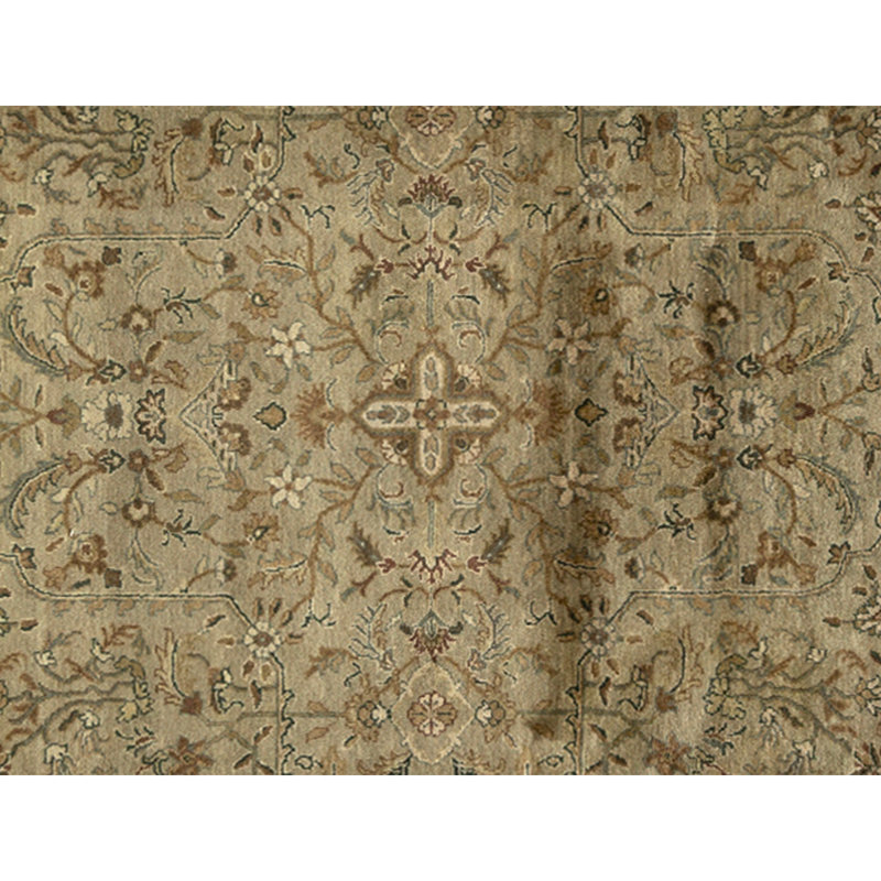 Tapis vert noué à la main de haute qualité