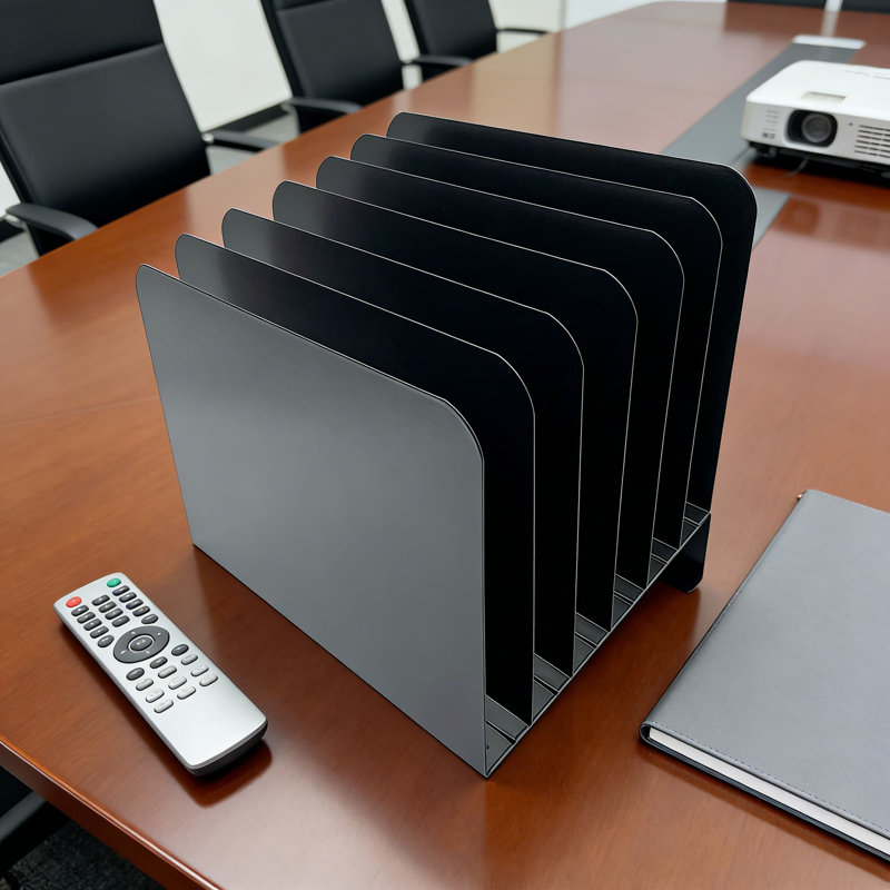 Rangement de bureau de bureau avec conception inclinée, 6 classeurs en acier de qualité commerciale pour documents de bureau