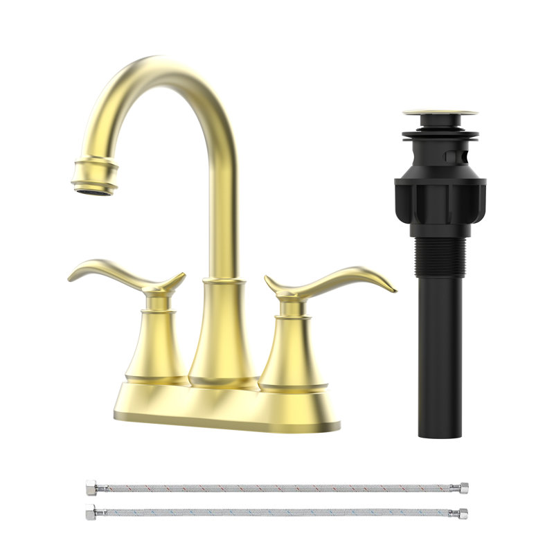 Robinet pivotant en or brossé Degree pour salle de bain moderne - métal durable pour une utilisation quotidienne