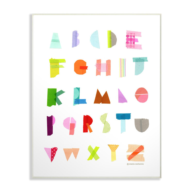 Collage de papier alphabet, art encadré Feeney, H 15 po x l 10 po x P 0,5 po, Plaque murale