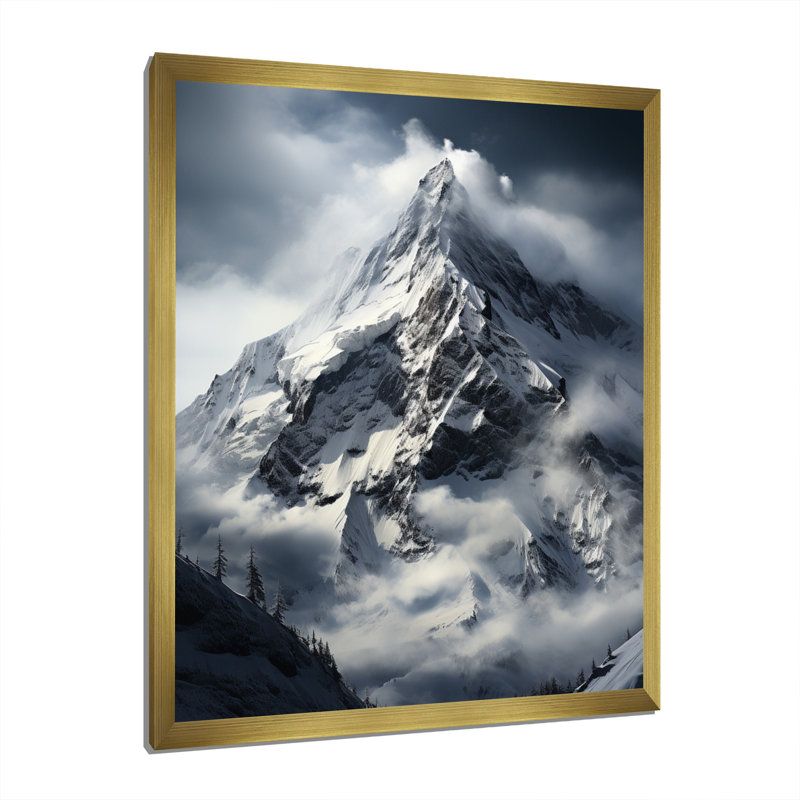 Ayano, Alaska, Misty Mountain Peak, H 32 po x l 16 po x P 1 po, Encadrement doré