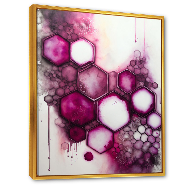 Ancien mystère in Viva Magenta IV - reproduction sur toile, L 30 po x H 40 po, Toile à cadre flottant doré