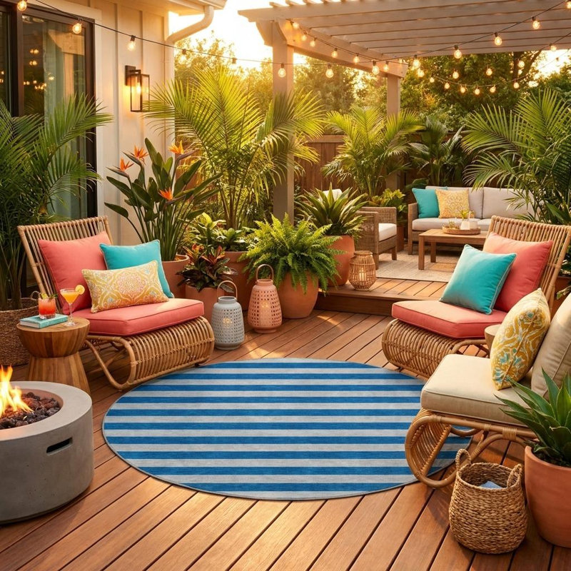 Tapis d'intérieur rond 8 po