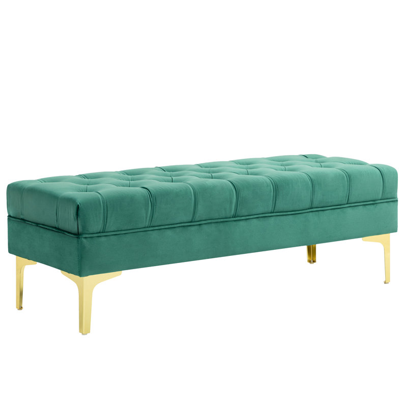 Banc de lit capitonné en velours