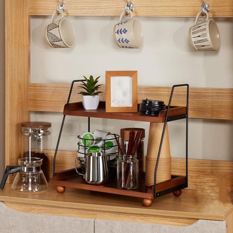Wooden Coffee Station Organizer