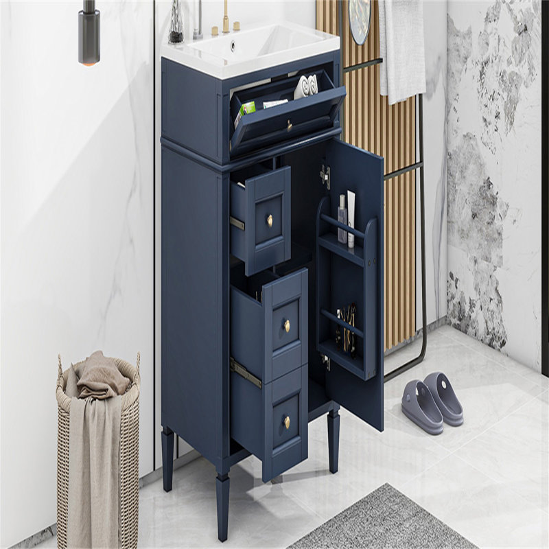 30'' Bathroom Vanity With Top Sink, Blue