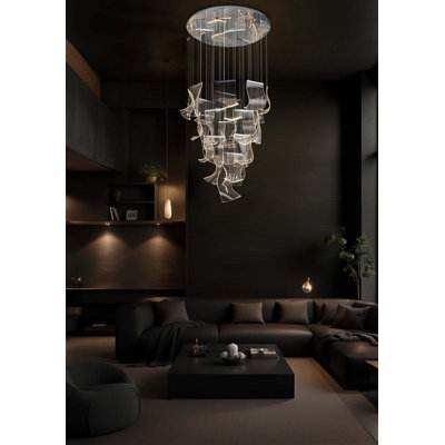 24 - Light Dimmable LED Tiered Chandelier