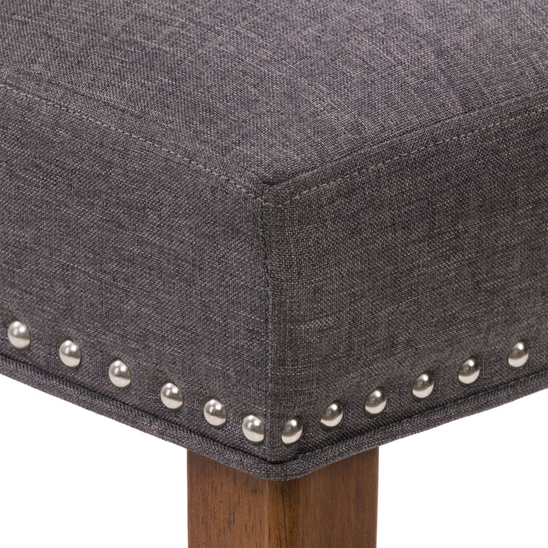 Chaise parsons rembourrée Arush, Gris foncé, Noisette