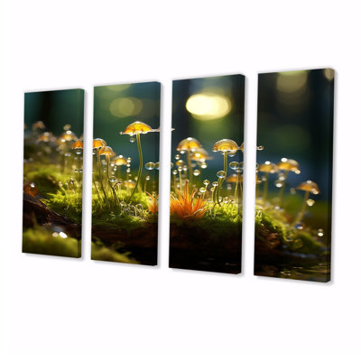 Salyers - Mushroom Wall Art For Living Room 4 Piece