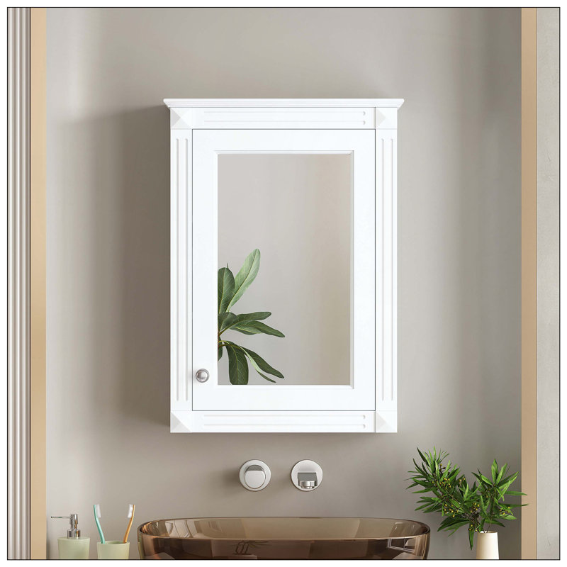 Miroir de salle de bain mural, Blanc