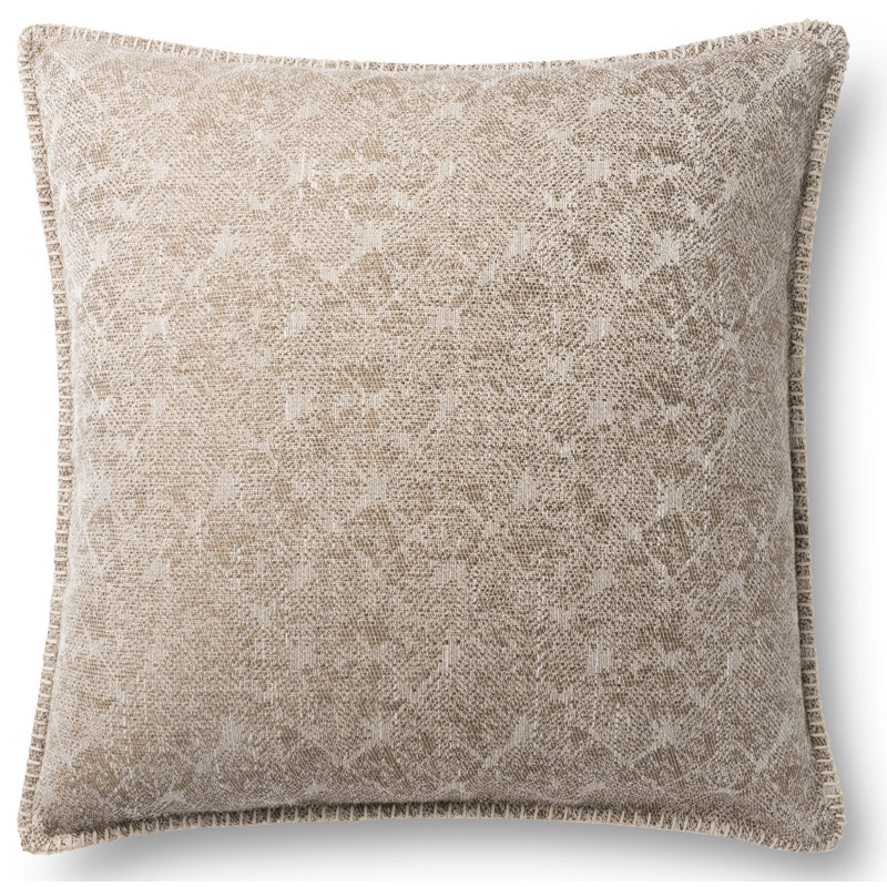  Geometric 22" Throw Pillow Cover, Beige