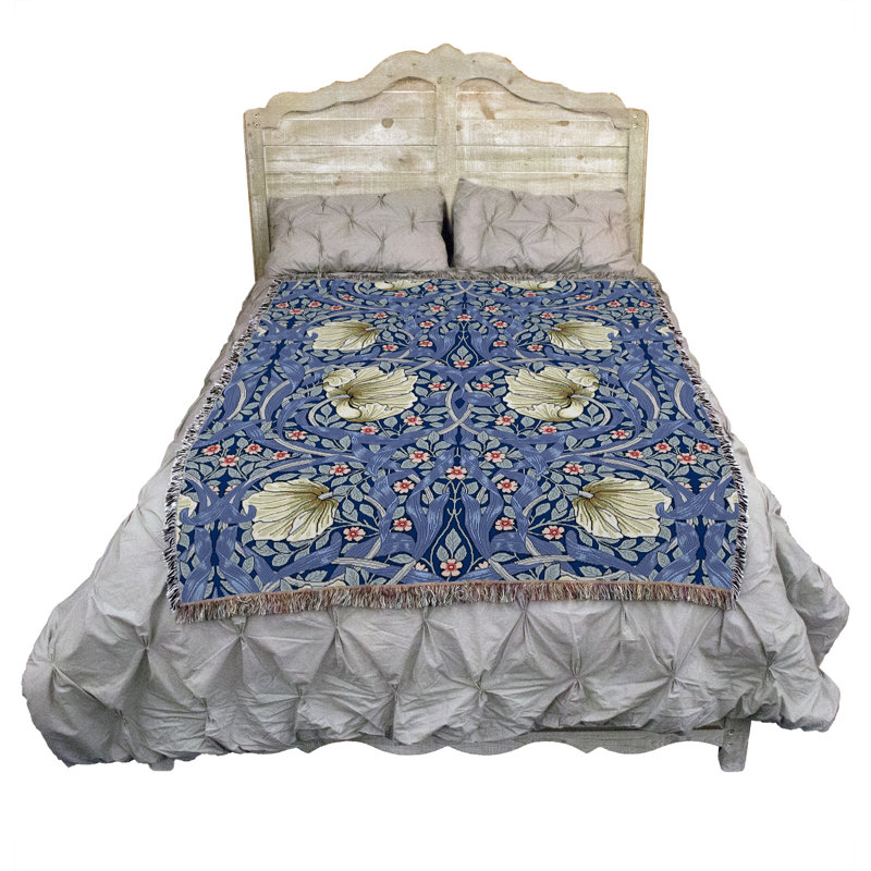 Couverture de péridot Pure Country Weavers par William Morris, L 72 po x L 54 po, Violet, Vanille Pimpernel
