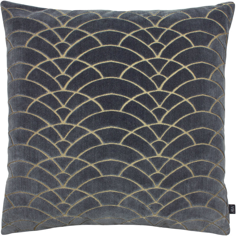 Brazelton Geometric Square Throw Cushion, Light Green, Feathers