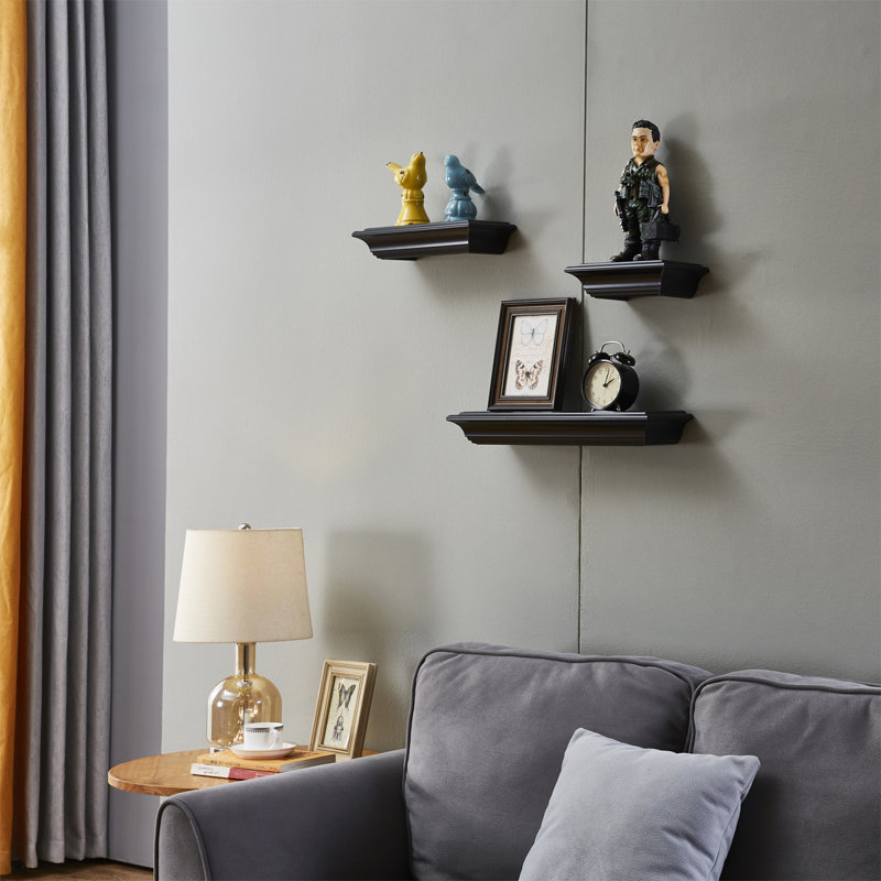 Ensemble de 3 tablettes murales Cantara, Noir