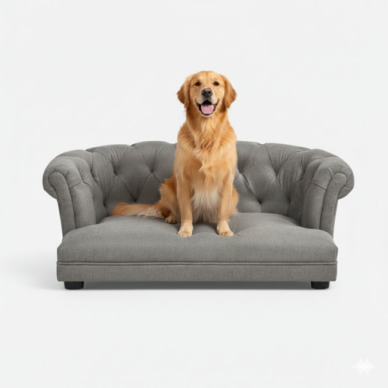 Canapé-lit pour chien 36,5 po Chesterfield, Gris
