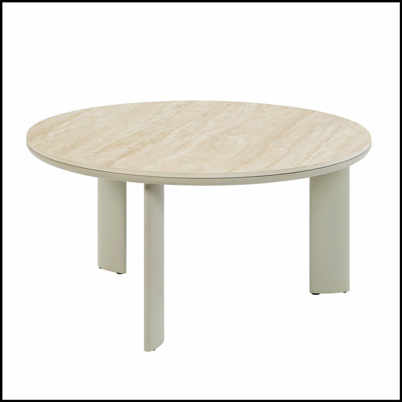Dessus en céramique Ingram et table basse au fini gris clair, durable et élégant pour les espaces de vie modernes