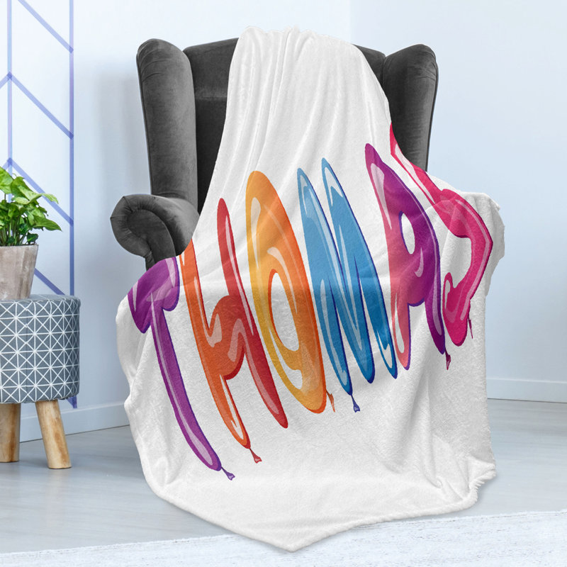 Ambesonne Thomas Fleece Throw Blanket Colorful Party Background 70"x90" Multicolor