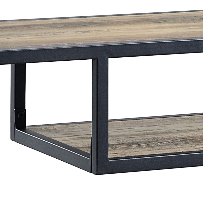 Chêne rustique et meubles noirs avec tablette de rangement supplémentaire - Finition de table industrielle polyvalente pour