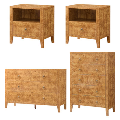 4-piece Bedroom Set With 2 Nightstands, 5-drawer Chest And 6-drawer Dresser